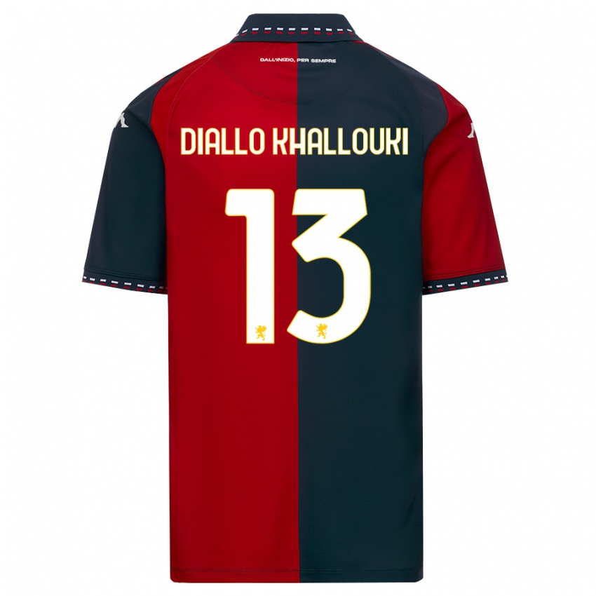 נשים Siaka Diallo Khallouki #13 אדום שחור לבן ג'רזי ביתית 2026/27 חולצה קצרה