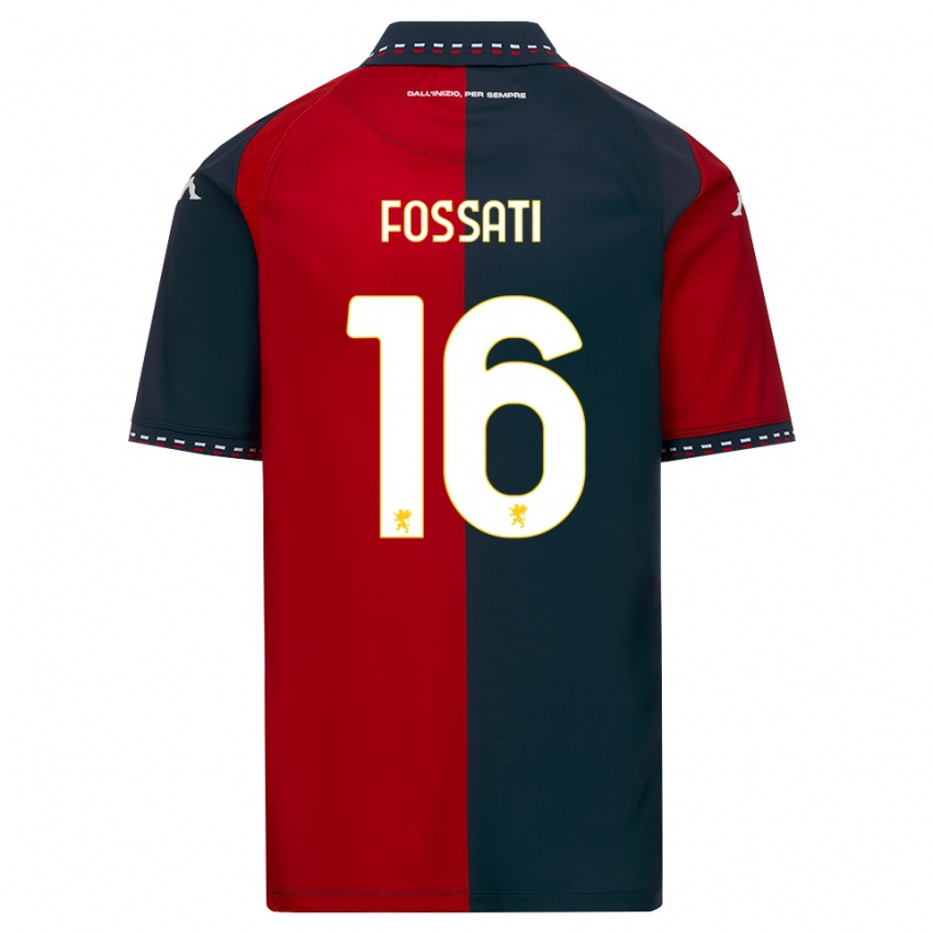 נשים Daniel Fossati #16 אדום שחור לבן ג'רזי ביתית 2026/27 חולצה קצרה