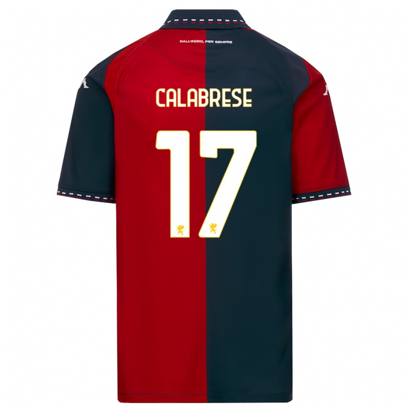 נשים Filippo Calabrese #17 אדום שחור לבן ג'רזי ביתית 2026/27 חולצה קצרה