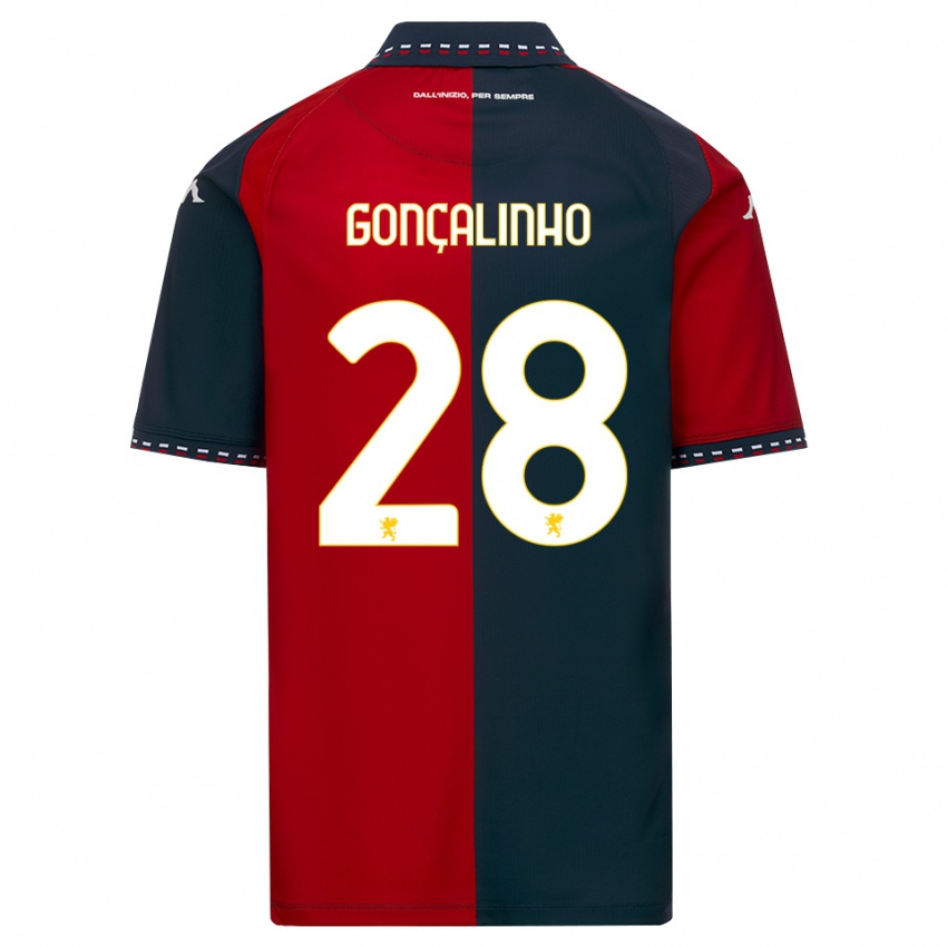 נשים João Gonçalinho #28 אדום שחור לבן ג'רזי ביתית 2026/27 חולצה קצרה