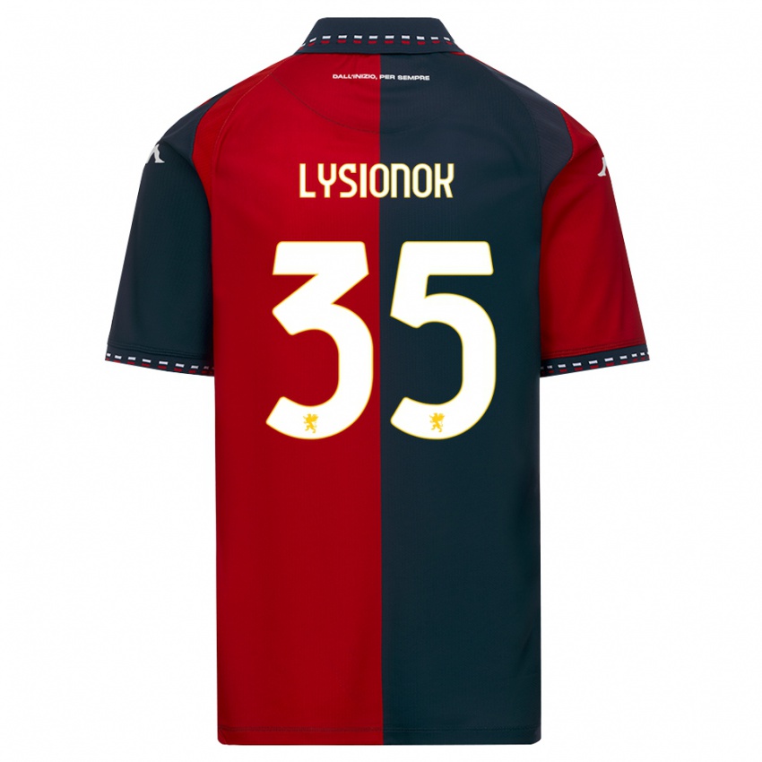 נשים Ernestas Lysionok #35 אדום שחור לבן ג'רזי ביתית 2026/27 חולצה קצרה