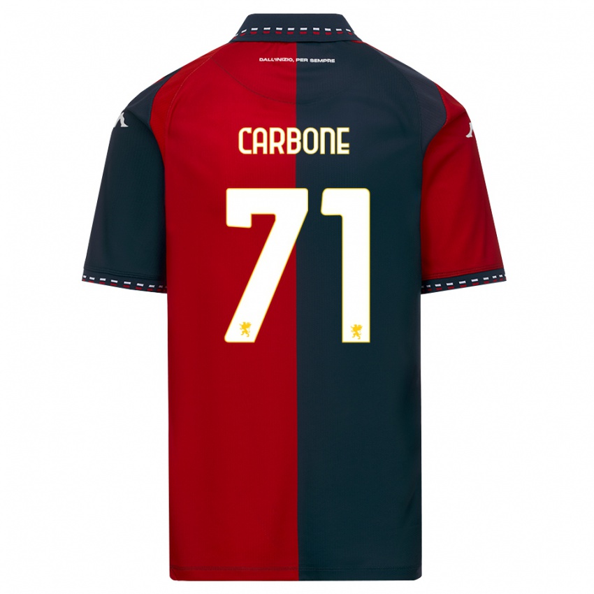 נשים Filippo Carbone #71 אדום שחור לבן ג'רזי ביתית 2026/27 חולצה קצרה
