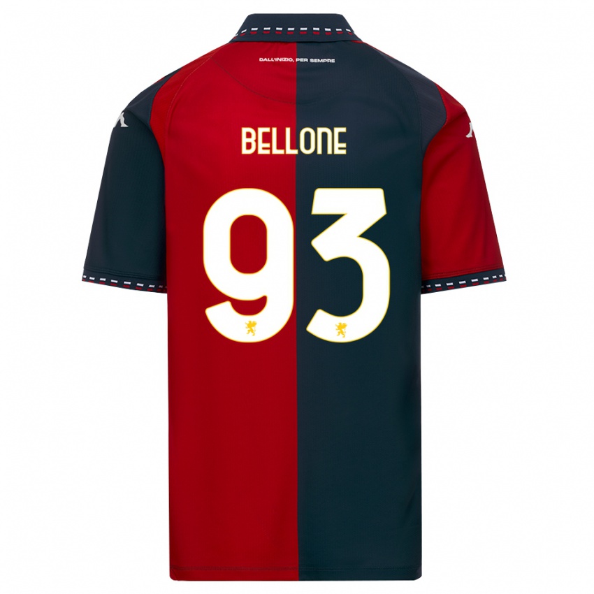 נשים Francesco Bellone #93 אדום שחור לבן ג'רזי ביתית 2026/27 חולצה קצרה