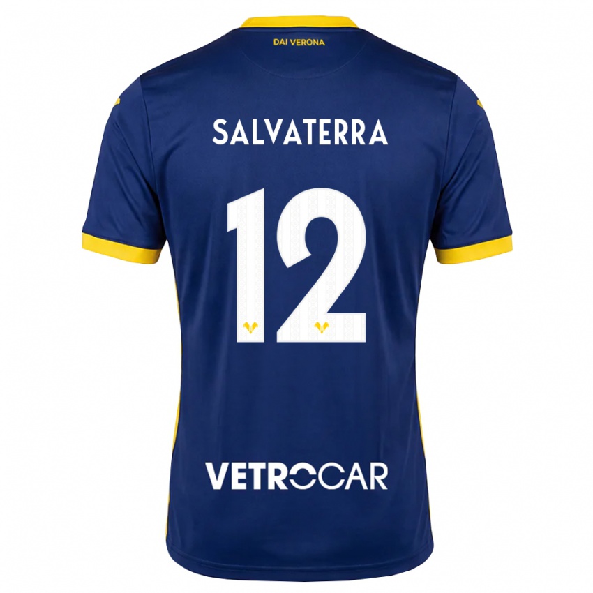 נשים Cristian Salvaterra #12 כחול מלכותי צהוב לבן ג'רזי ביתית 2026/27 חולצה קצרה