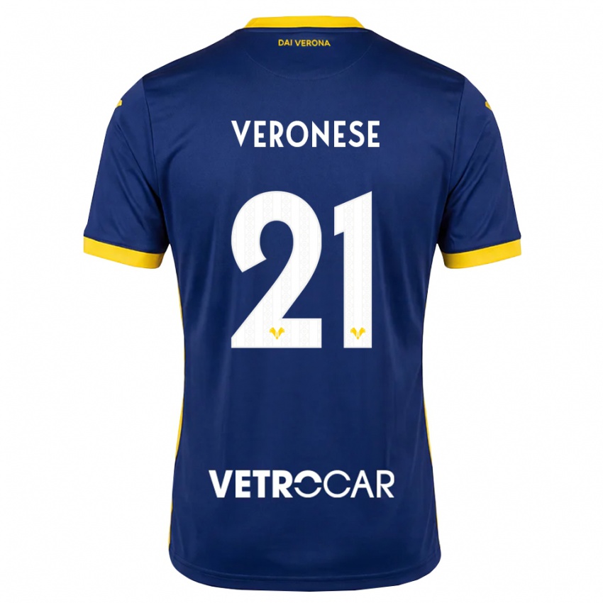 נשים Ilaria Veronese #21 כחול מלכותי צהוב לבן ג'רזי ביתית 2026/27 חולצה קצרה