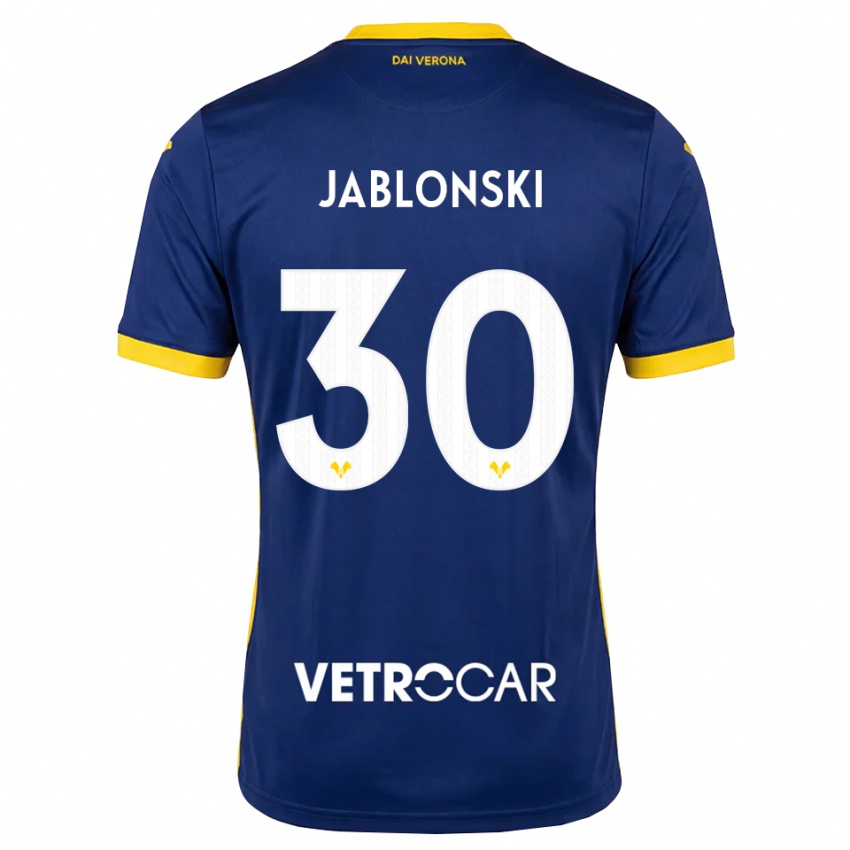 נשים Darvin Jablonski #30 כחול מלכותי צהוב לבן ג'רזי ביתית 2026/27 חולצה קצרה