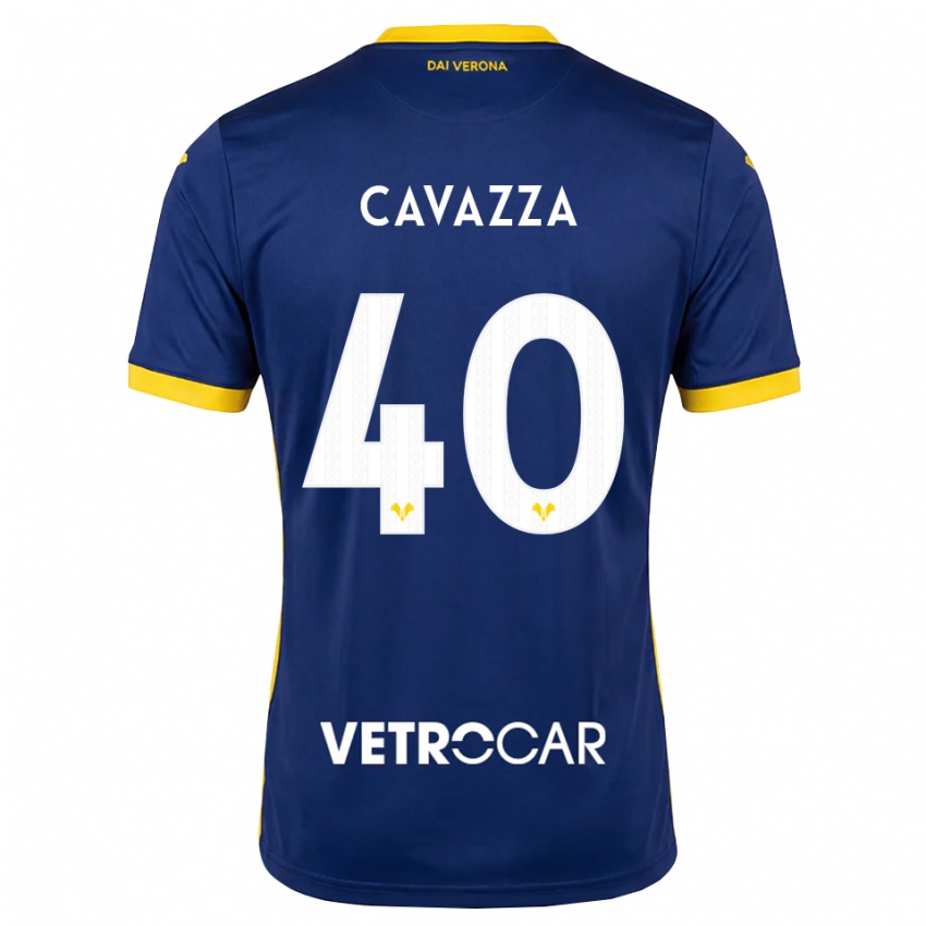 נשים Filippo Cavazza #40 כחול מלכותי צהוב לבן ג'רזי ביתית 2026/27 חולצה קצרה