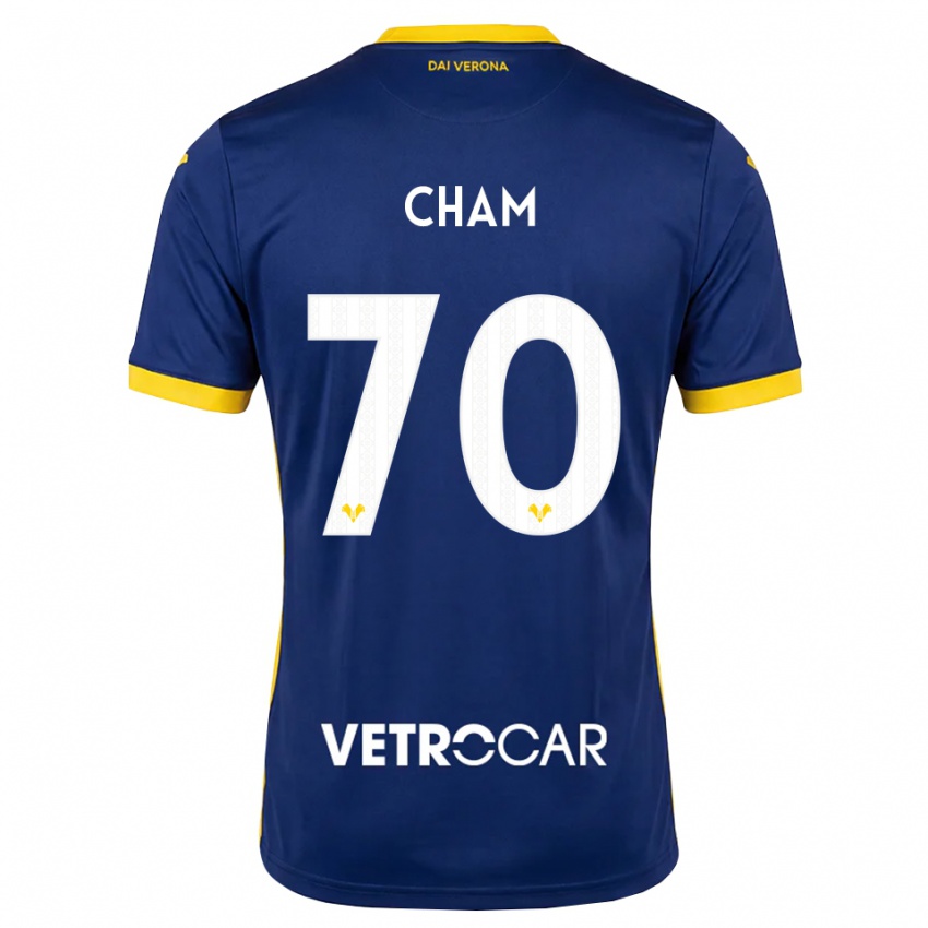 נשים Fallou Cham #70 כחול מלכותי צהוב לבן ג'רזי ביתית 2026/27 חולצה קצרה