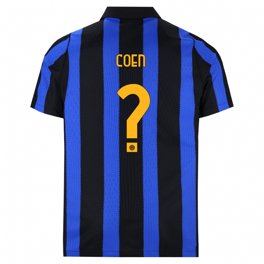 נשים Joshua Coen #0 שחור כחול צהוב ג'רזי ביתית 2026/27 חולצה קצרה