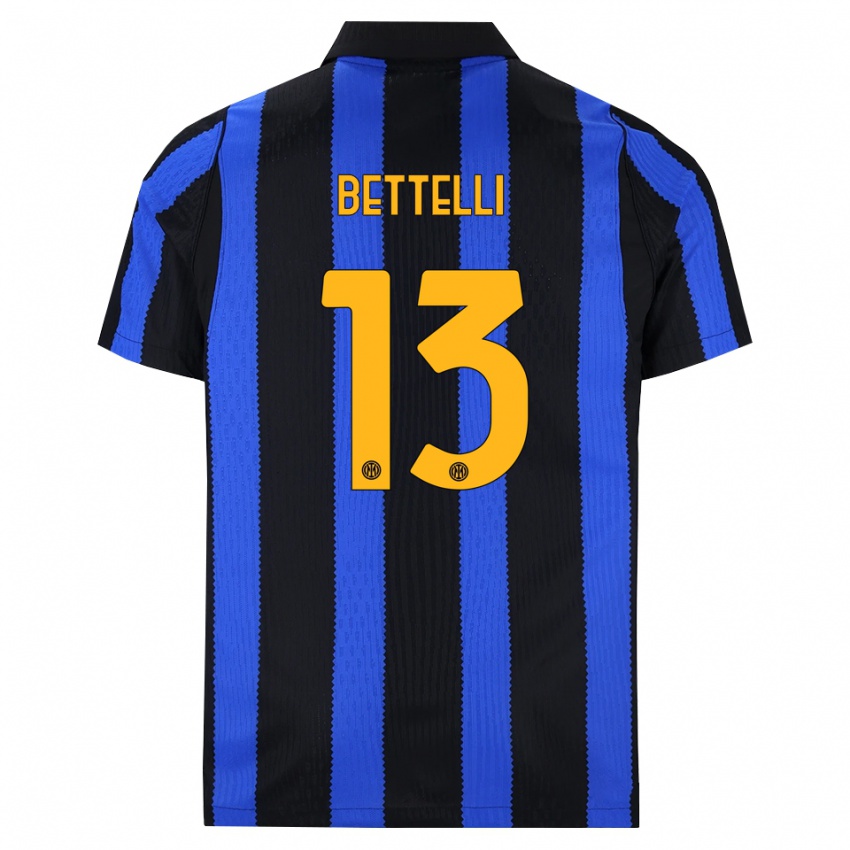 נשים Luca Bettelli #13 שחור כחול צהוב ג'רזי ביתית 2026/27 חולצה קצרה