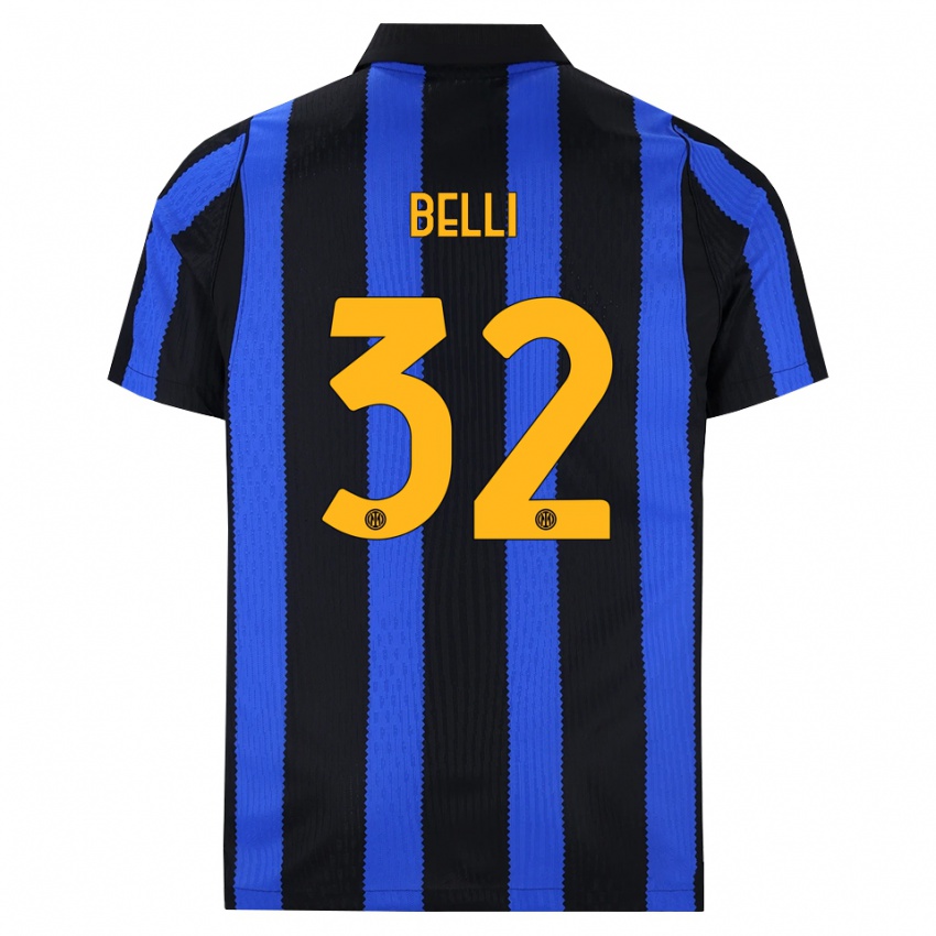 נשים Elena Belli #32 שחור כחול צהוב ג'רזי ביתית 2026/27 חולצה קצרה