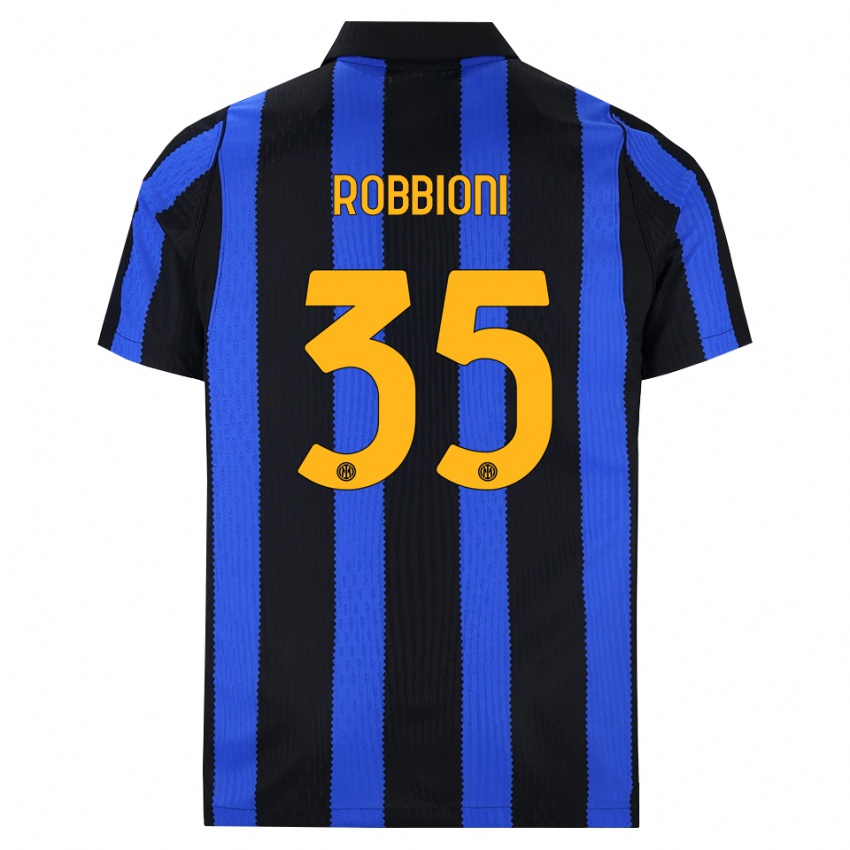 נשים Matilde Robbioni #35 שחור כחול צהוב ג'רזי ביתית 2026/27 חולצה קצרה