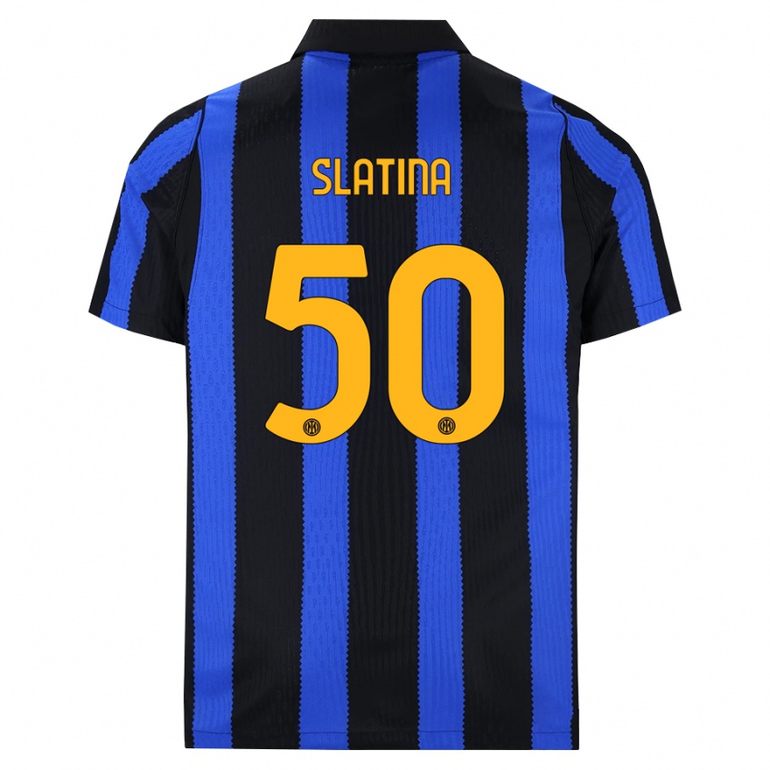 נשים Duje Slatina #50 שחור כחול צהוב ג'רזי ביתית 2026/27 חולצה קצרה