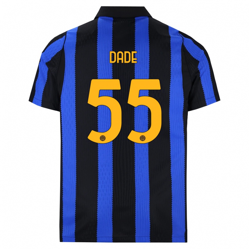 נשים Emmanuel Dade #55 שחור כחול צהוב ג'רזי ביתית 2026/27 חולצה קצרה