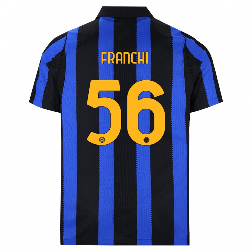 נשים Mirko Franchi #56 שחור כחול צהוב ג'רזי ביתית 2026/27 חולצה קצרה