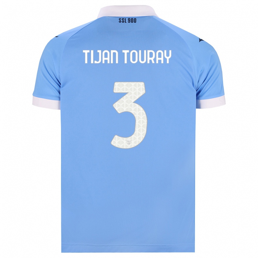 נשים Sheikh Tijan Touray #3 כחול שמיים שחור לבן ג'רזי ביתית 2026/27 חולצה קצרה