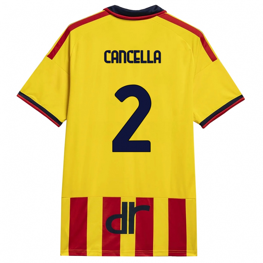 נשים Daniel Cancella #2 צהוב אדום ג'רזי ביתית 2026/27 חולצה קצרה