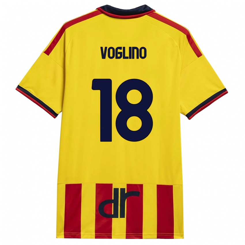נשים Giacomo Voglino #18 צהוב אדום ג'רזי ביתית 2026/27 חולצה קצרה