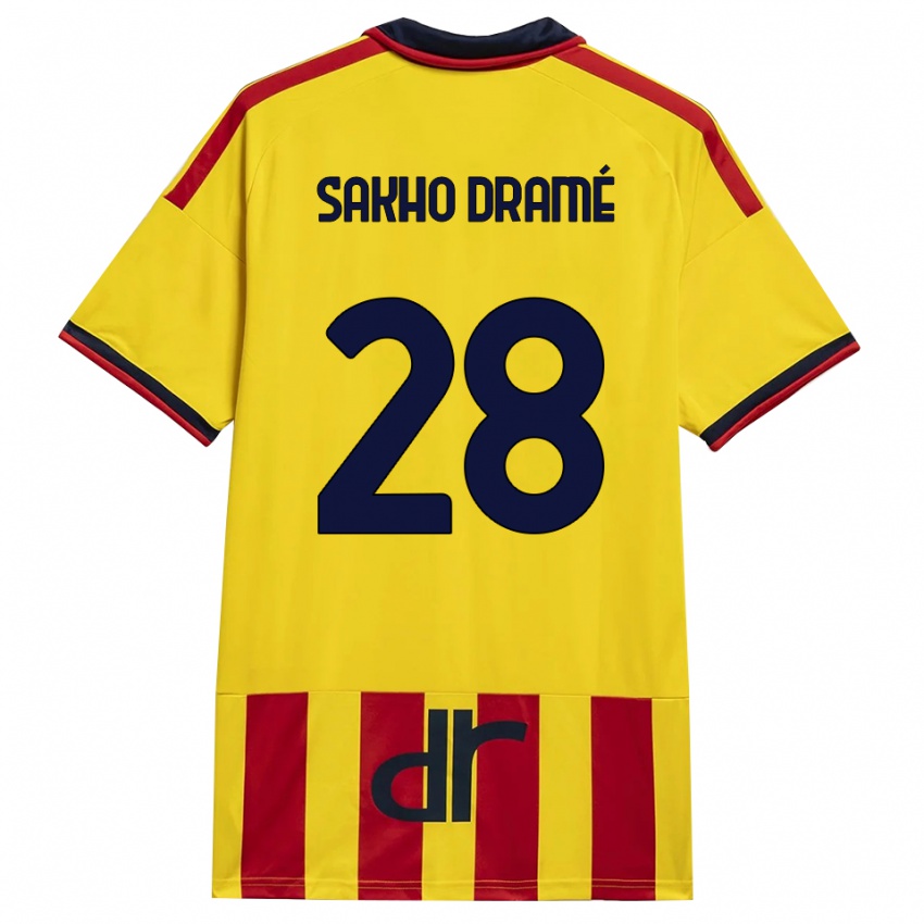 נשים Samba Sakho Dramé #28 צהוב אדום ג'רזי ביתית 2026/27 חולצה קצרה