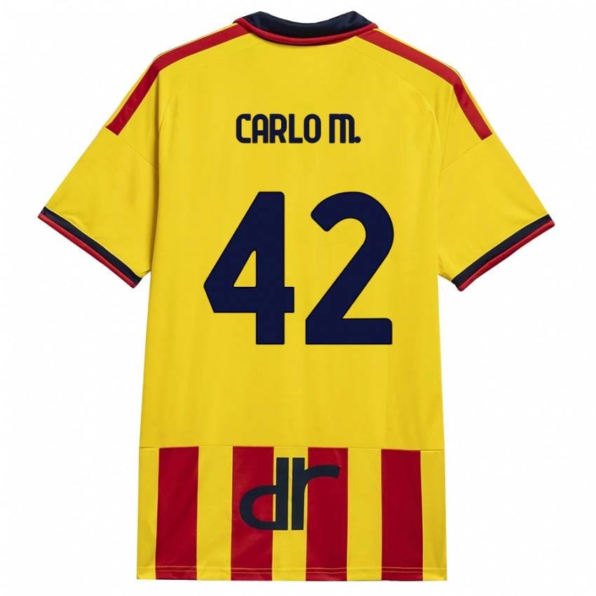 נשים Carlo Mariano #42 צהוב אדום ג'רזי ביתית 2026/27 חולצה קצרה