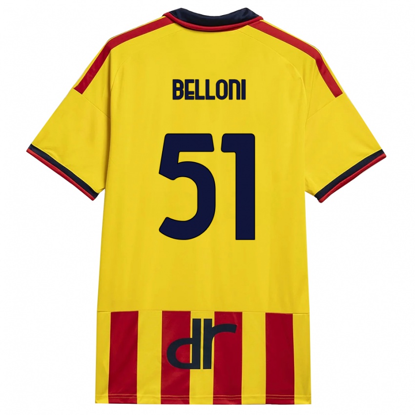 נשים Giacomo Belloni #51 צהוב אדום ג'רזי ביתית 2026/27 חולצה קצרה