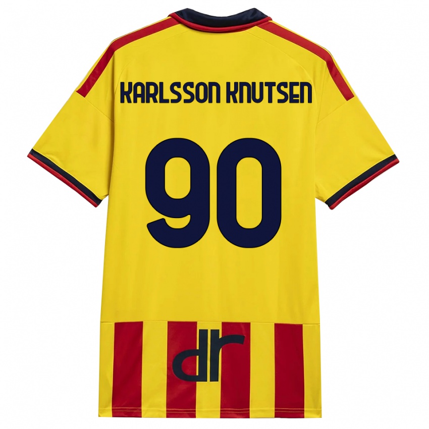 נשים Storm Karlsson Knutsen #90 צהוב אדום ג'רזי ביתית 2026/27 חולצה קצרה