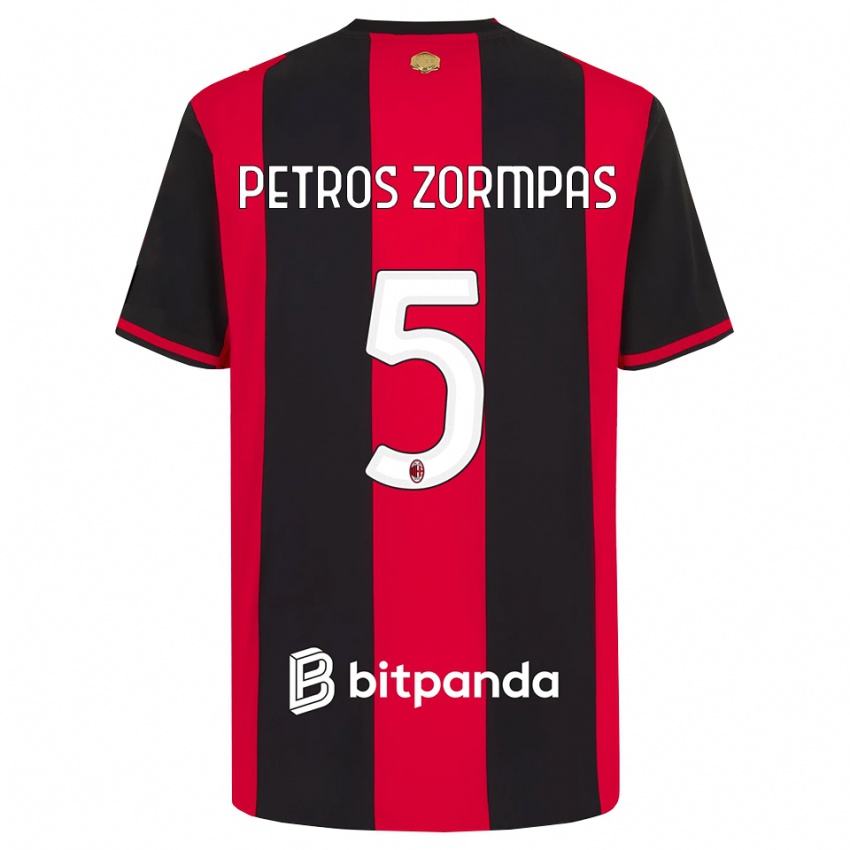 נשים Spyridon Petros Zormpas #5 אדום שחור לבן ג'רזי ביתית 2026/27 חולצה קצרה