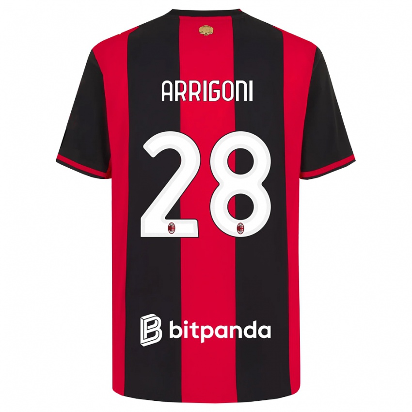 נשים Giorgia Arrigoni #28 אדום שחור לבן ג'רזי ביתית 2026/27 חולצה קצרה