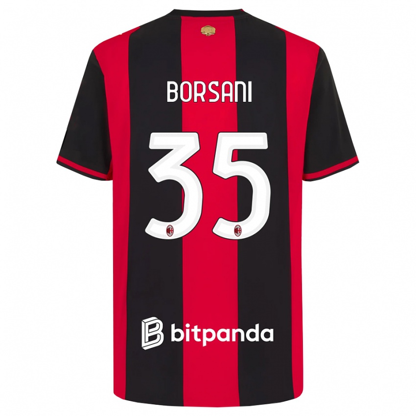 נשים Emanuele Borsani #35 אדום שחור לבן ג'רזי ביתית 2026/27 חולצה קצרה