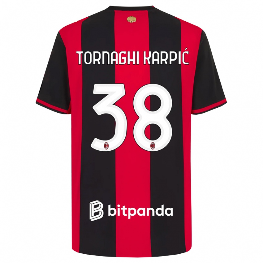 נשים Lavinia Tornaghi Karpić #38 אדום שחור לבן ג'רזי ביתית 2026/27 חולצה קצרה