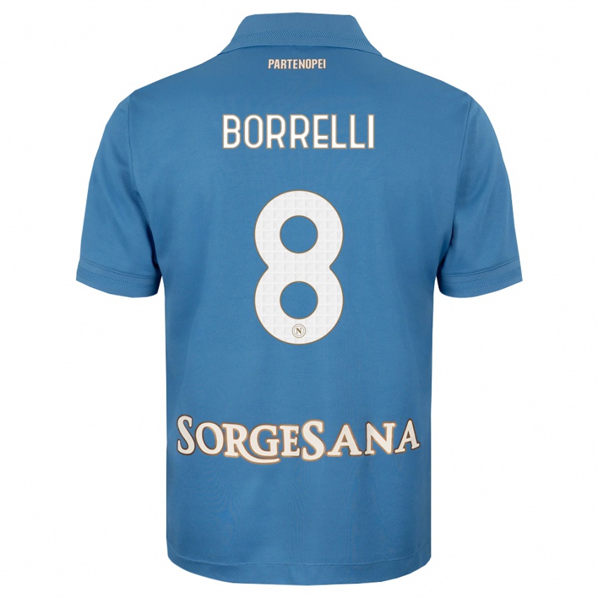 נשים Ciro Borrelli #8 כחול ערפיח לבן ג'רזי ביתית 2026/27 חולצה קצרה
