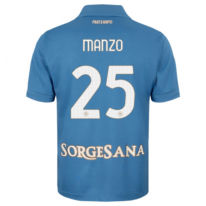 נשים Alessia Manzo #25 כחול ערפיח לבן ג'רזי ביתית 2026/27 חולצה קצרה