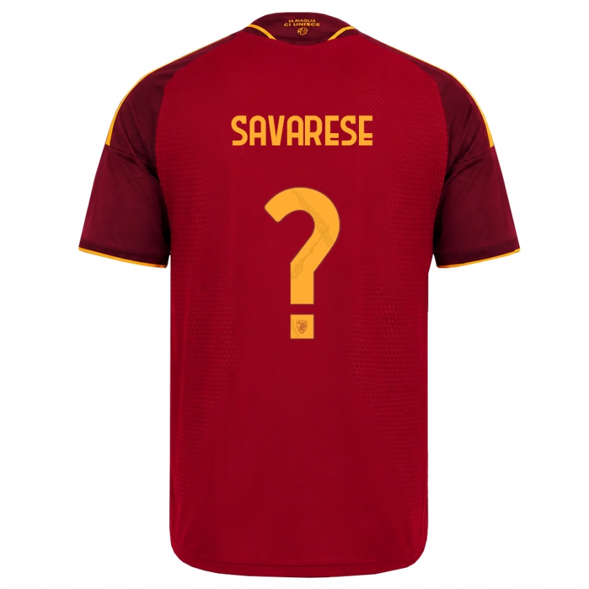 נשים Bruno Savarese #0 אדום זהוב צהוב ג'רזי ביתית 2026/27 חולצה קצרה