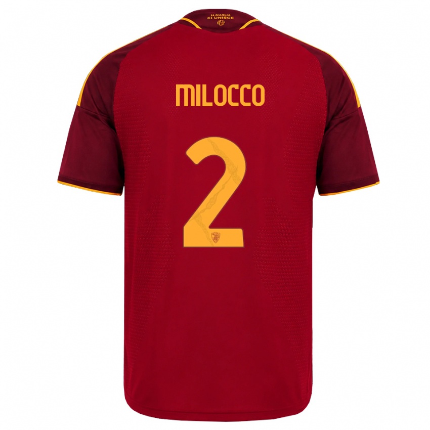 נשים Matias Milocco #2 אדום זהוב צהוב ג'רזי ביתית 2026/27 חולצה קצרה