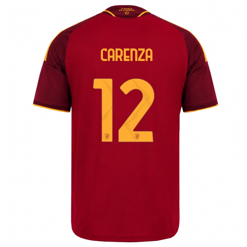 נשים Dario Carenza #12 אדום זהוב צהוב ג'רזי ביתית 2026/27 חולצה קצרה