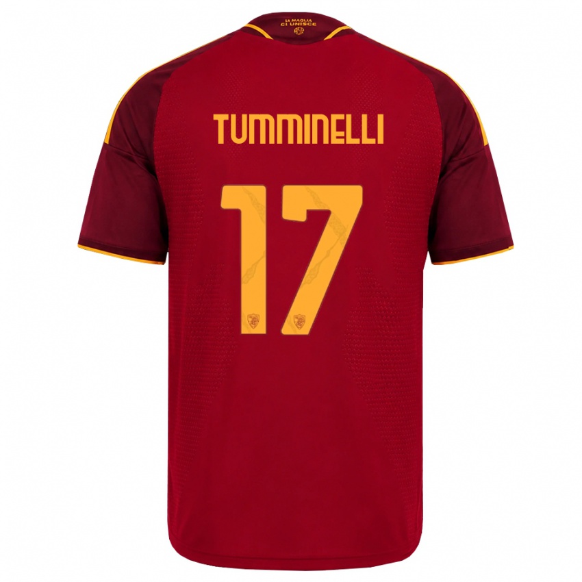 נשים Gianmarco Tumminelli #17 אדום זהוב צהוב ג'רזי ביתית 2026/27 חולצה קצרה