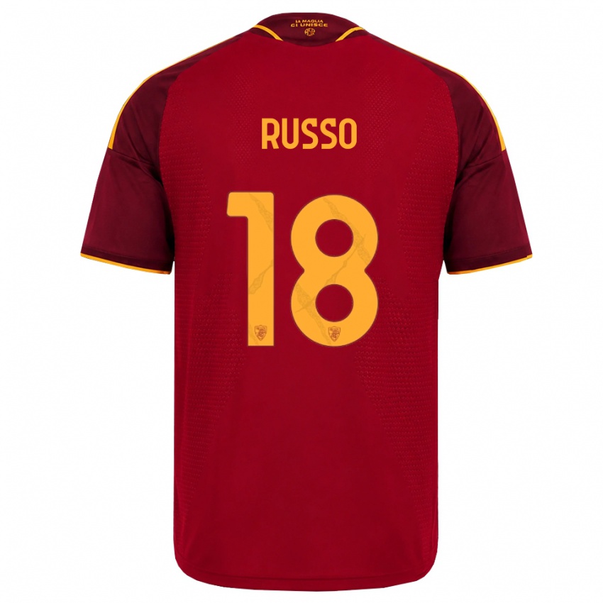 נשים Filippo Russo #18 אדום זהוב צהוב ג'רזי ביתית 2026/27 חולצה קצרה
