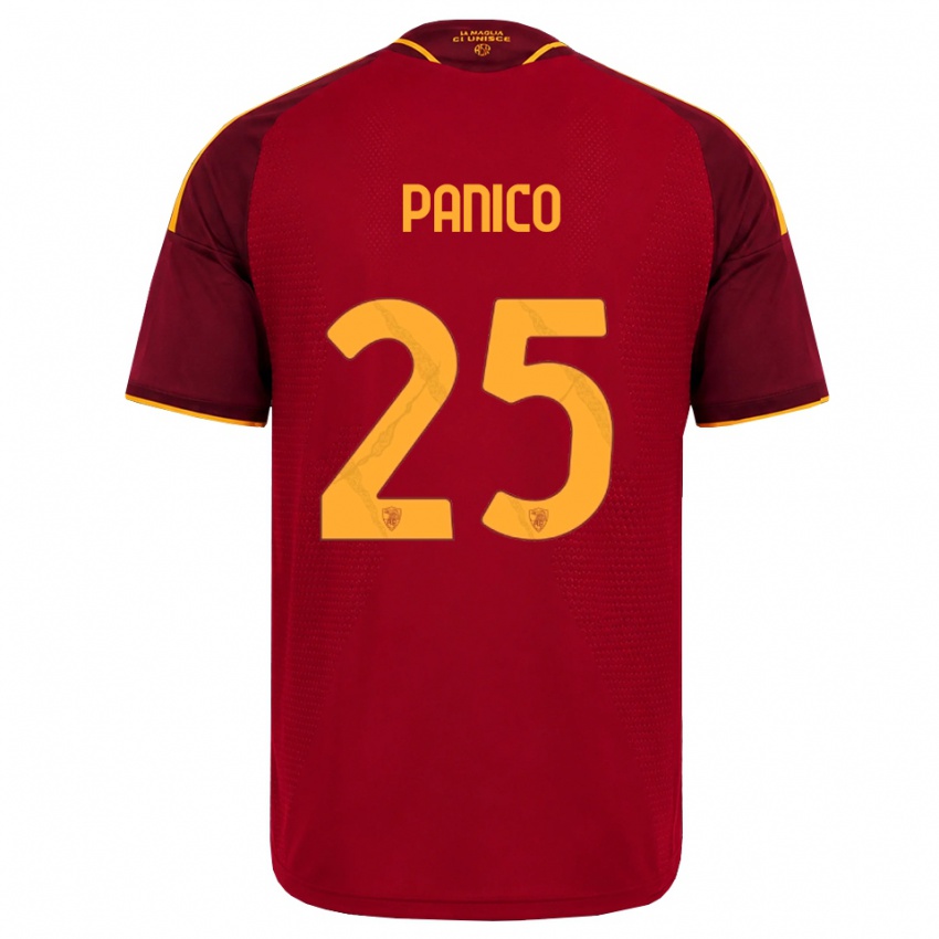 נשים Francesco Panico #25 אדום זהוב צהוב ג'רזי ביתית 2026/27 חולצה קצרה