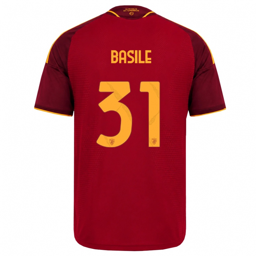 נשים Filippo Basile #31 אדום זהוב צהוב ג'רזי ביתית 2026/27 חולצה קצרה