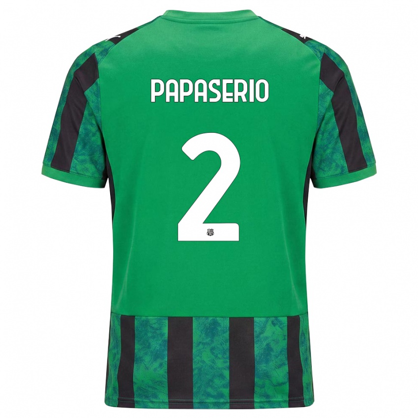 נשים Gabriele Papaserio #2 ירוק שחור לבן ג'רזי ביתית 2026/27 חולצה קצרה