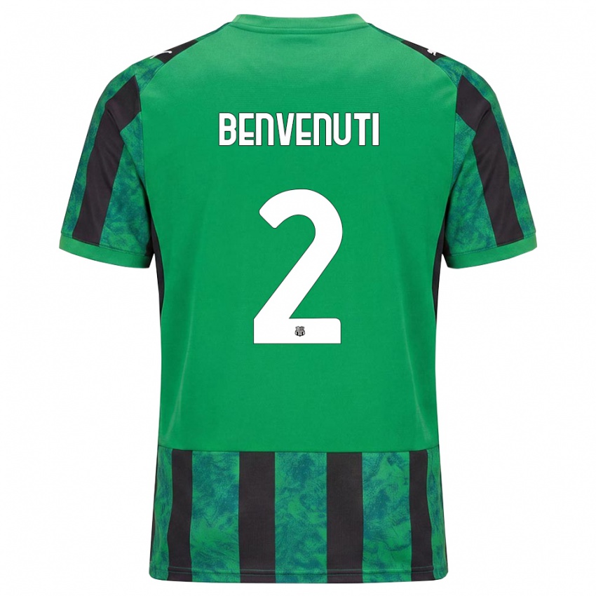 נשים Giacomo Benvenuti #2 ירוק שחור לבן ג'רזי ביתית 2026/27 חולצה קצרה