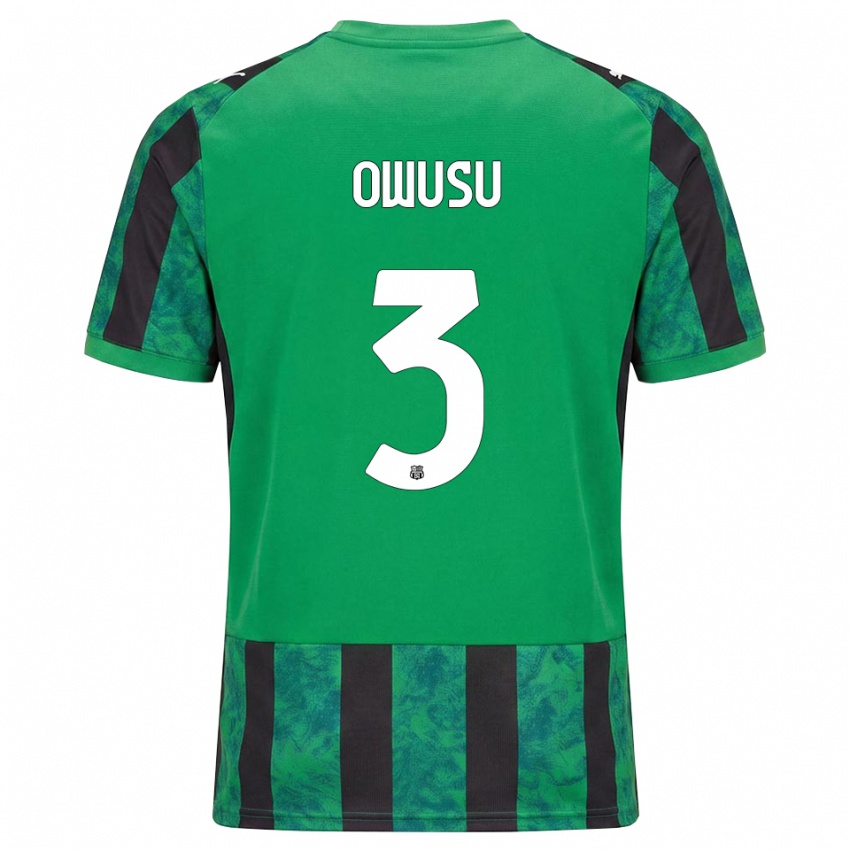 נשים Gideon Owusu #3 ירוק שחור לבן ג'רזי ביתית 2026/27 חולצה קצרה