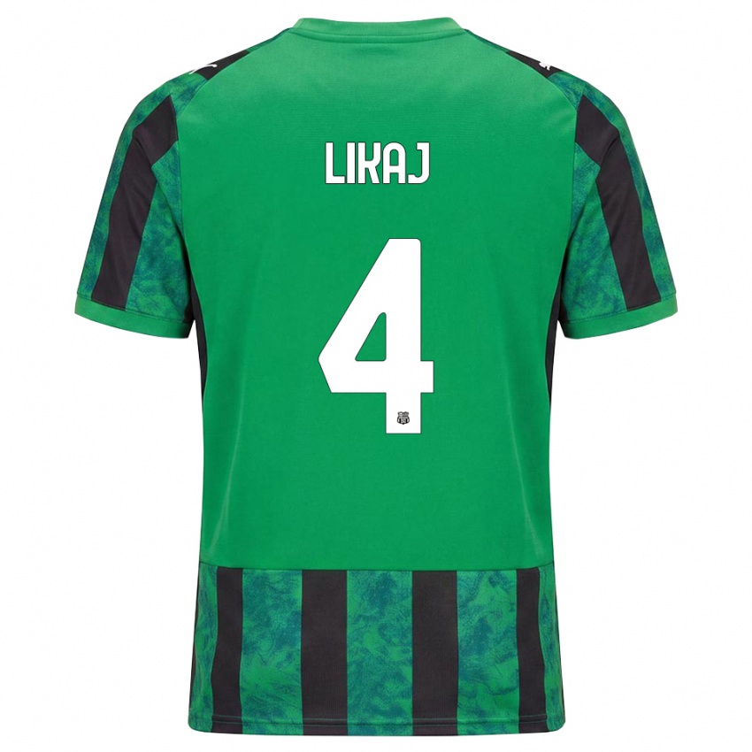 נשים Enea Likaj #4 ירוק שחור לבן ג'רזי ביתית 2026/27 חולצה קצרה
