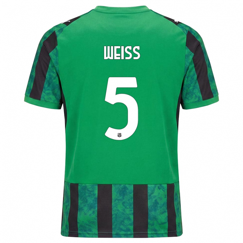 נשים David Weiss #5 ירוק שחור לבן ג'רזי ביתית 2026/27 חולצה קצרה
