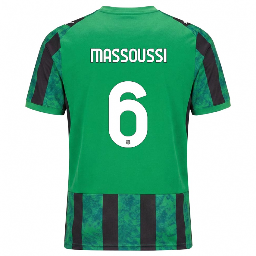 נשים Zaid Massoussi #6 ירוק שחור לבן ג'רזי ביתית 2026/27 חולצה קצרה