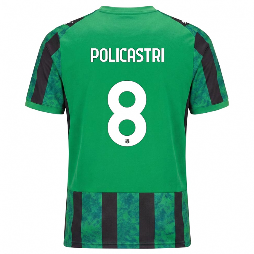 נשים Giuseppe Policastri #8 ירוק שחור לבן ג'רזי ביתית 2026/27 חולצה קצרה