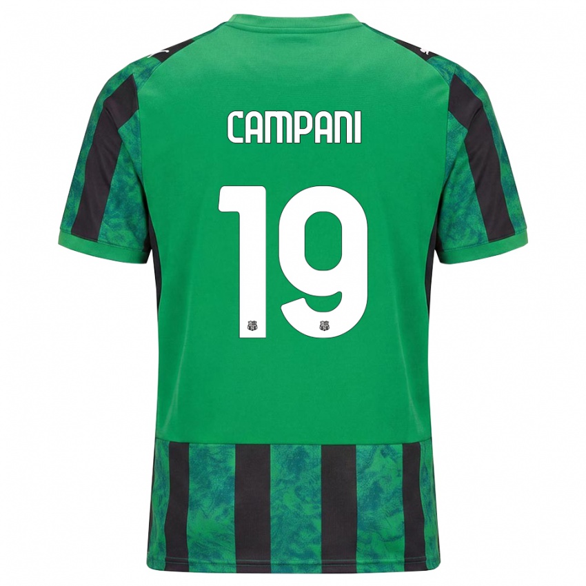 נשים Andrea Campani #19 ירוק שחור לבן ג'רזי ביתית 2026/27 חולצה קצרה
