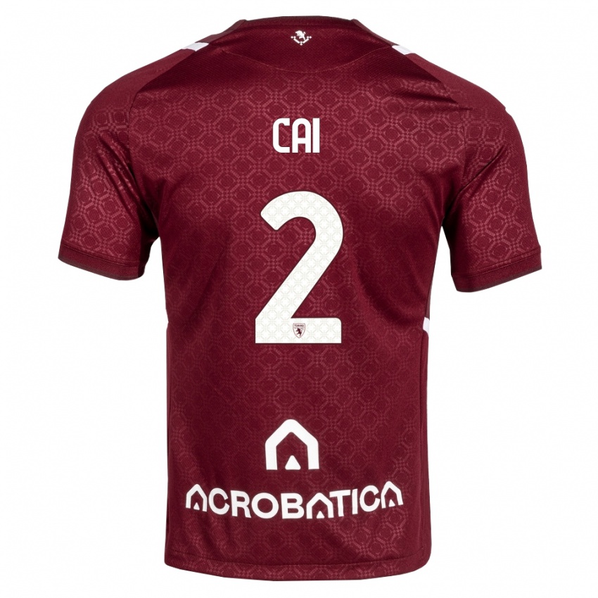 נשים Federico Cai #2 בורדו לבן ג'רזי ביתית 2026/27 חולצה קצרה