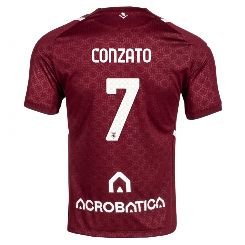 נשים Filippo Conzato #7 בורדו לבן ג'רזי ביתית 2026/27 חולצה קצרה