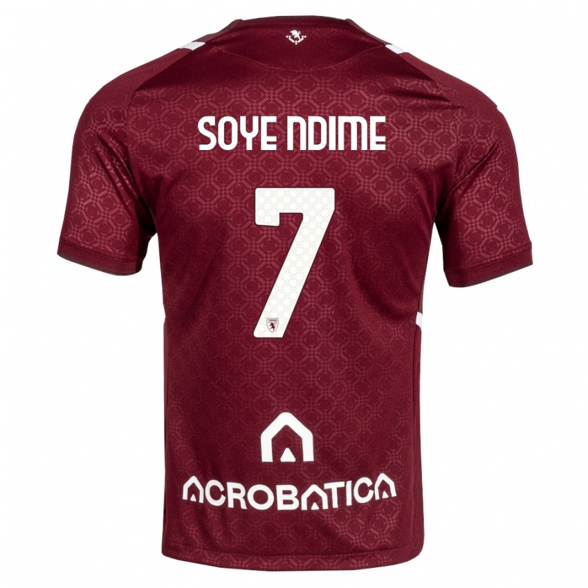 נשים Jonathan Soye Ndime #7 בורדו לבן ג'רזי ביתית 2026/27 חולצה קצרה